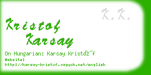 kristof karsay business card